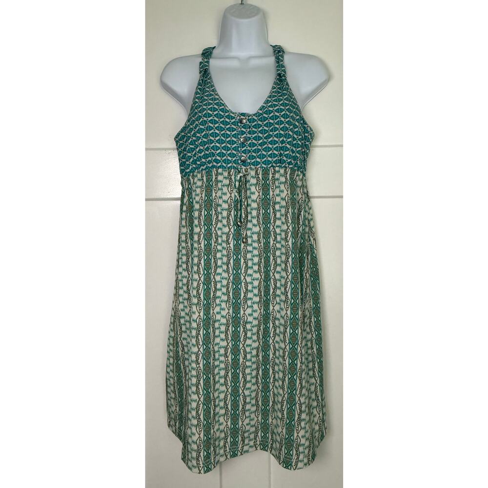 Athleta Featherweight Packable Dress‎ Racerback Blue Tan Size 6
